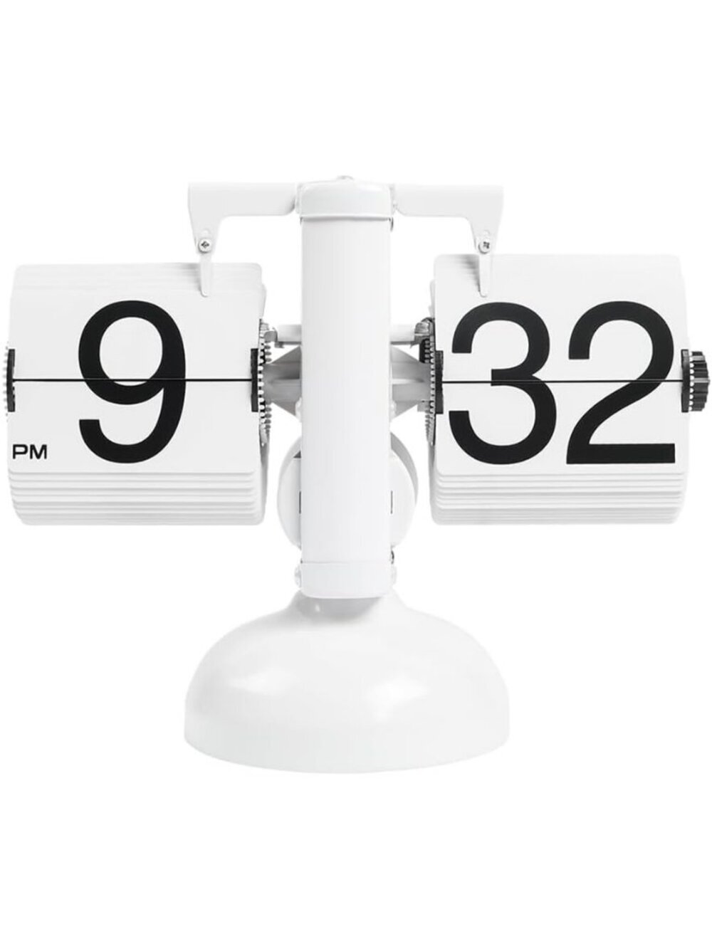 Home White Analog Quartz Large Number Antique Vintage Design Flip Desk Clock